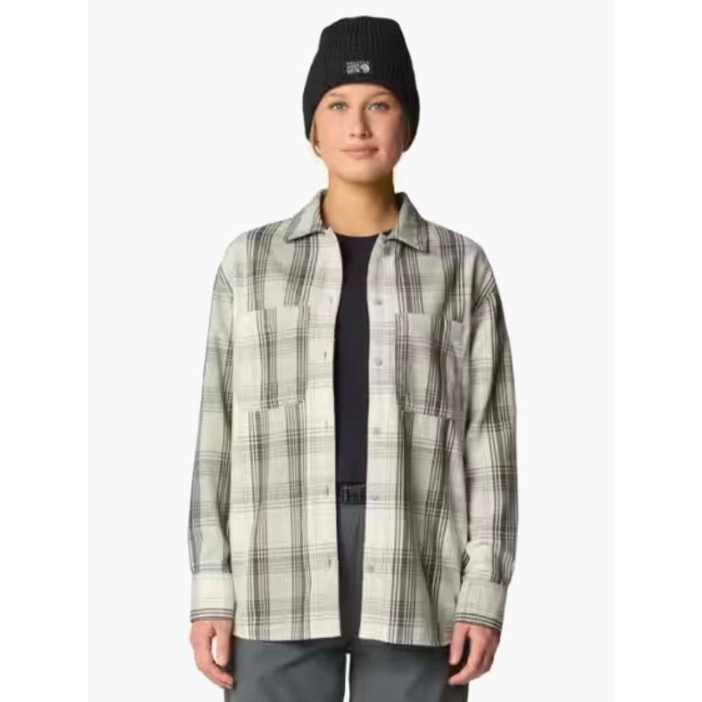Mountain Hardwear Womens Dolores White Sage Starlights Plaid Flannel Size Small